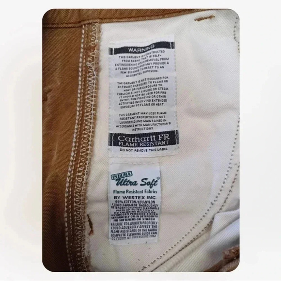 Carhartt Loose Fit Washed  Duck Flannel Lined Pants Size 36 - Picture 8 of 12